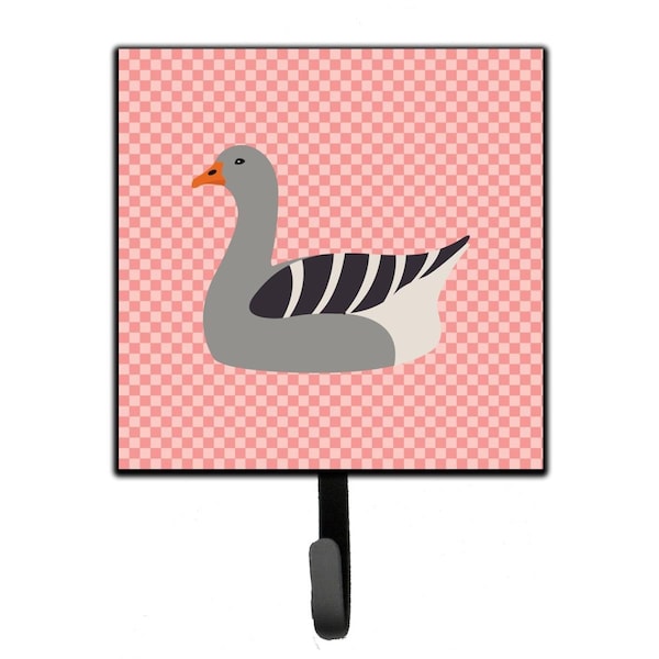 Carolines Treasures Pilgrim Goose Pink Check Leash or Key Holder BB7893SH4 - main